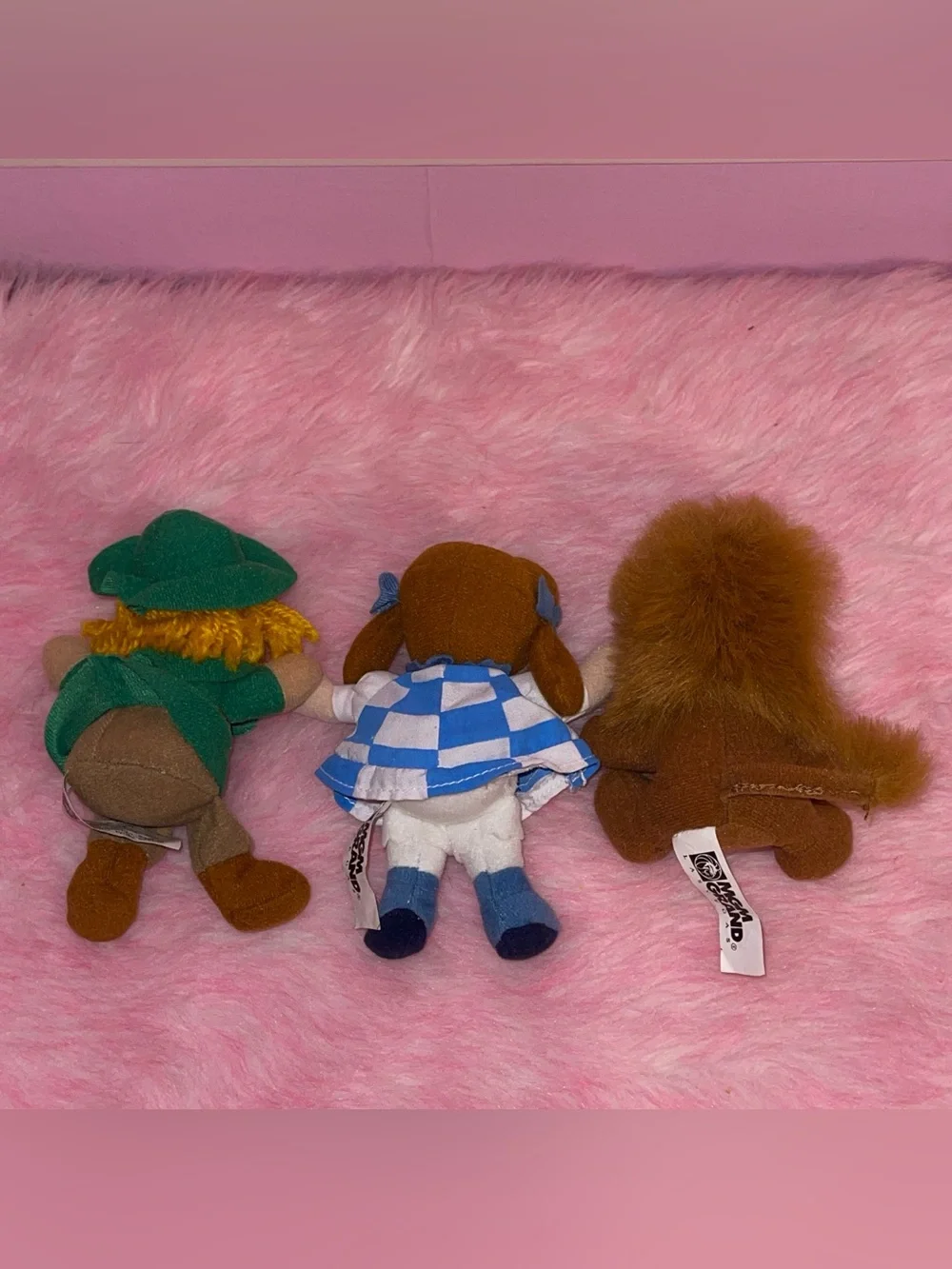 Vintage Y2K 90s wizard of oz MGM mini plush Dorothy scarecrow lion 1999 wicked
